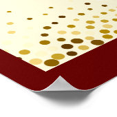 Red Roses boeket omlijst met gouden Stippen Canvas Poster (Hoek)