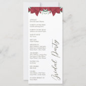 Red Roses Boho Programmes de mariage (Dos)