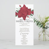 Red Roses Boho Programmes de mariage (Debout devant)