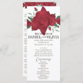 Red Roses Boho Programmes de mariage (Devant / Derrière)