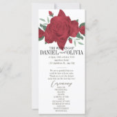 Red Roses Boho Programmes de mariage (Devant)