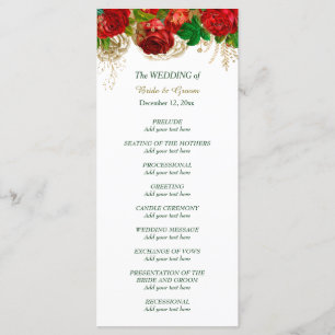 Red Roses Border Bruiloft Programma