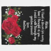 Red Roses Bouquet Custom Love Note Fleece Deken (Voorkant (Horizontaal))
