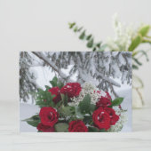 Red Roses Bouquet in Sneeuwwitwinterhuwelijk (Staand voorkant)