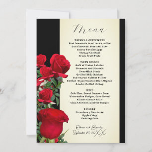Red Roses Bruiloft Menu Sjabloon Kaart