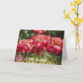Red Roses Bunch dans un Jardin Art Carte de Sympat (Fleur jaune)