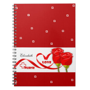 Red Roses Cadeau Notitieboek voor Verpleegster