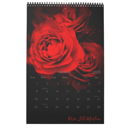 Red Roses Calendrier Meilleure édition カ レ ン ダ (Feb 2026)