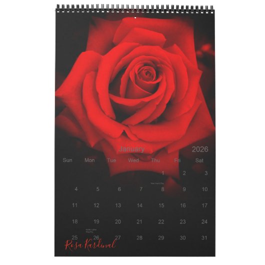 Red Roses Calendrier Meilleure édition カ レ ン ダ (Jan 2026)