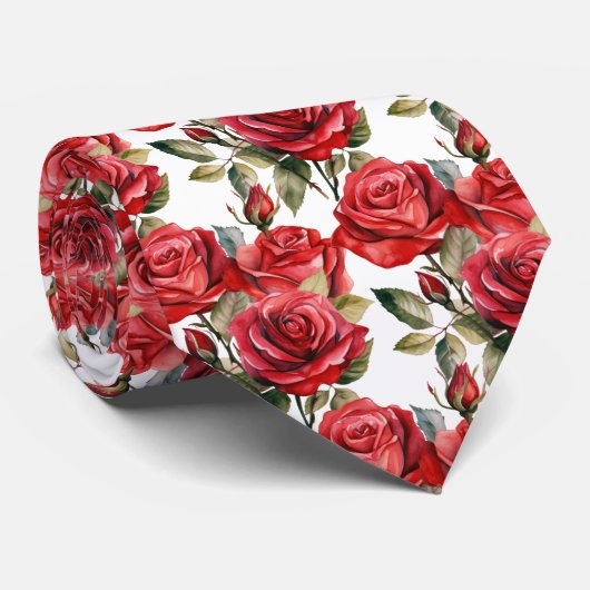 Red Roses Classic Cravate (Roulé)