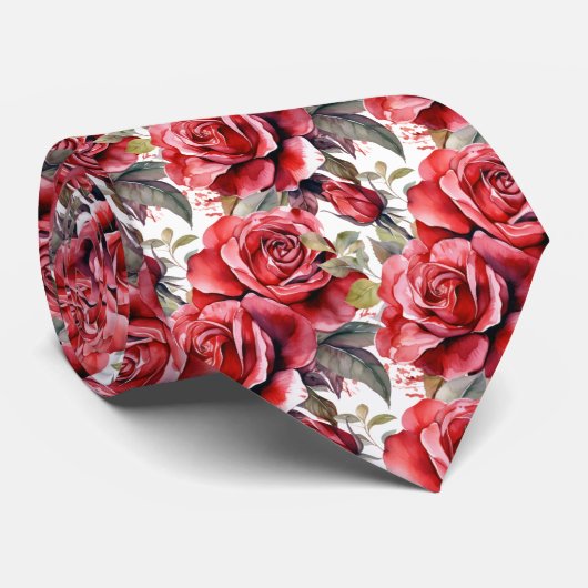 Red Roses Classic Cravate (Roulé)
