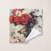 Red Roses Clematis Franse kunstenaar Paul de Longp Bad Handdoek (Wasdoekje)