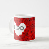 Red Roses Coeur Je fais Bling Mariage Mug (Devant gauche)