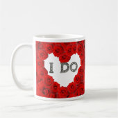 Red Roses Coeur Je fais Bling Mariage Mug (Gauche)