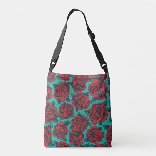 Red Roses Crossbody Bag Tas (Achterkant)