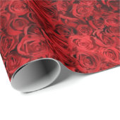 Red Roses Custom Text Happy Moederdag Floral Cadeaupapier (Rol Hoek)