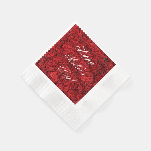 Red Roses Custom Text Happy Moederdag Servet (Hoek)