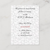 red roses damask Receptie Kaarten (Achterkant)