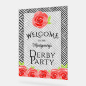 Red Roses Derby Party welkom Acryl Bord (Hoek)