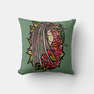 Red Roses Dragon Art Kussen