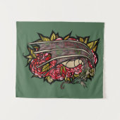 Red Roses Dragon Art Wandkleed (Voorkant (horizontaal))