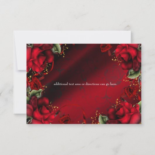 Red Roses Elégant Mariage gothique Carte RSVP (Dos)