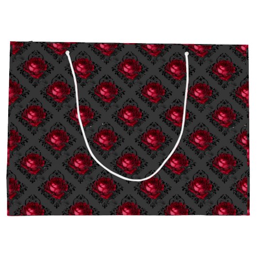 Red Roses en Sparkly Black Groot Cadeauzakje (Achterkant)