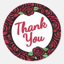 Red Roses en Stripes, bedankt Ronde Sticker