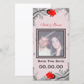 Red Roses Enregistrer le Carte photo Date (Devant / Derrière)