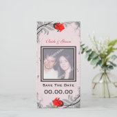 Red Roses Enregistrer le Carte photo Date (Debout devant)