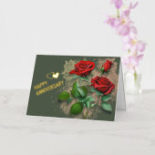 Red Roses et Foil Bonne carte d'anniversaire (Orchidée)