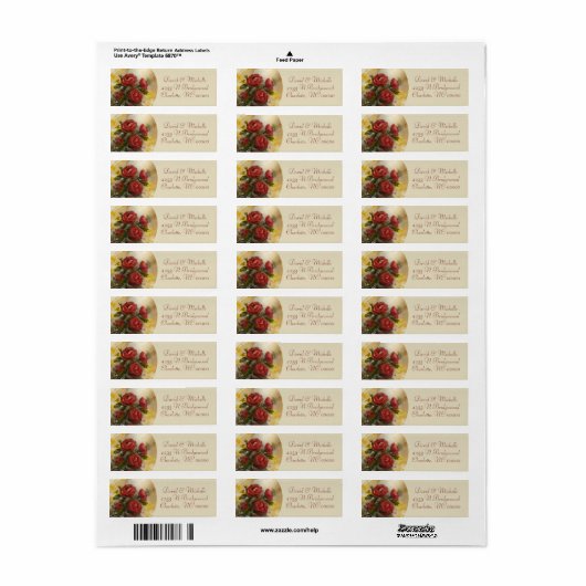 Red Roses Etiket (Full Sheet)