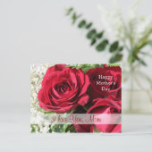 Red roses Fête des mères Carte postale (Debout devant)