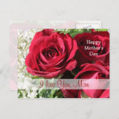 Red roses Fête des mères Carte postale (Devant / Derrière)