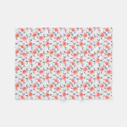 Red roses fleece deken (Voorkant (Horizontaal))