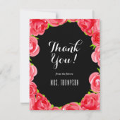 Red Roses Floral Dank u Bedankkaart (Voorkant)