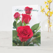 Red Roses Floral gepersonaliseerd 30e verjaardag Kaart (Gele Bloem)