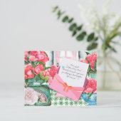 Red Roses Floral Letter Envelope Moederdag Briefkaart (Staand voorkant)