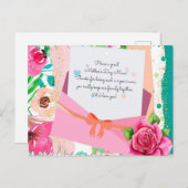 Red Roses Floral Letter Envelope Moederdag Briefkaart (Voorkant / Achterkant)