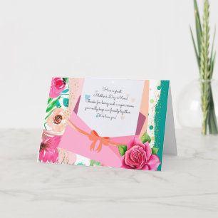 Red Roses Floral Letter Envelope Moederdag Kaart