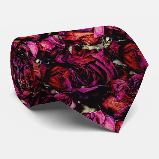 Red Roses Floral Stropdas (Opgerold)