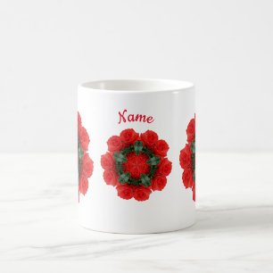 Red Roses Flower Art gepersonaliseerd Koffiemok