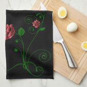 Red Roses Flowers Kitchen Towel Theedoek (Quarter Fold)