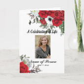 Red Roses Funeral Programme Programma (Voorkant)