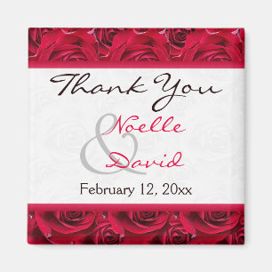 Red Roses Galore Wedding Favor Magnet Magneet