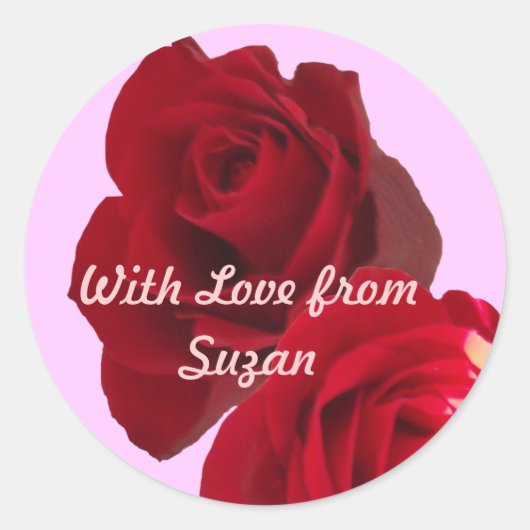 Red Roses Gift Sticker (Voorkant)