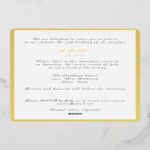 Red Roses Gold Frame Quinceañera Foil Invitation (Verso)