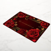 Red Roses Gold Frame Quinceañera Foil Invitation (Rotation)