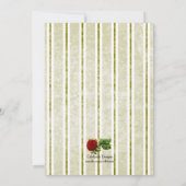 Red Roses Gold Stripes Bridal Douche Invitations (Dos)