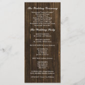 Red Roses Grange Programme de mariage en bois (Dos)